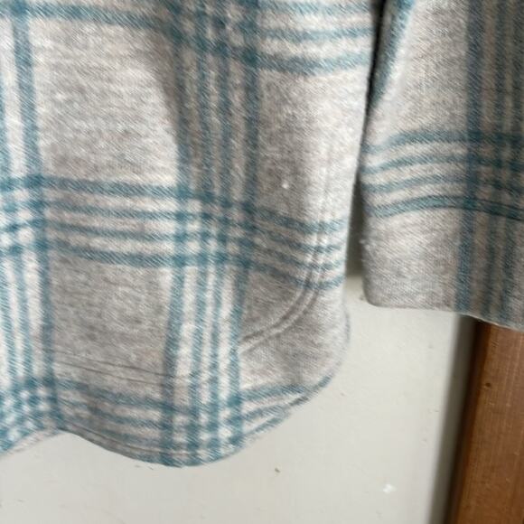 Madewell Boiled Wool Shirt-Jacket in Plaid Heather Lagoon - Picture 9 of 16